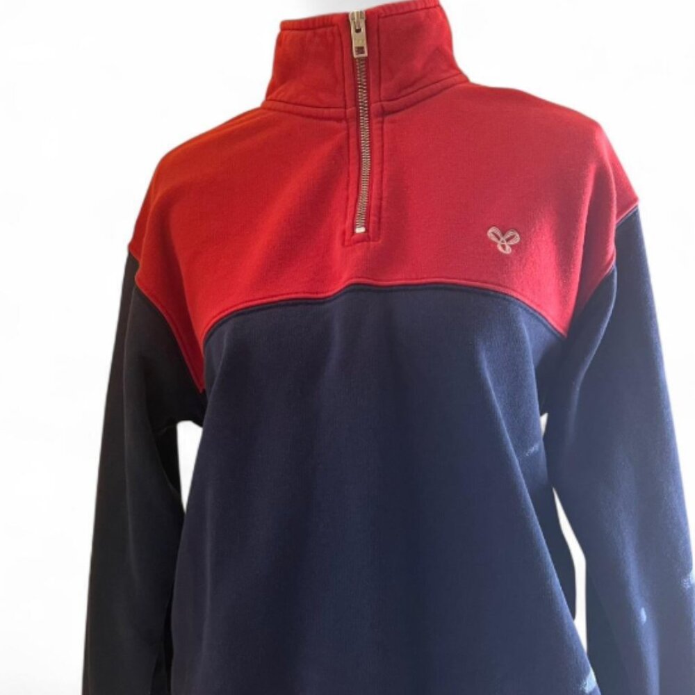 Aritzia TNA Navy & Red Quarter Zip Size S